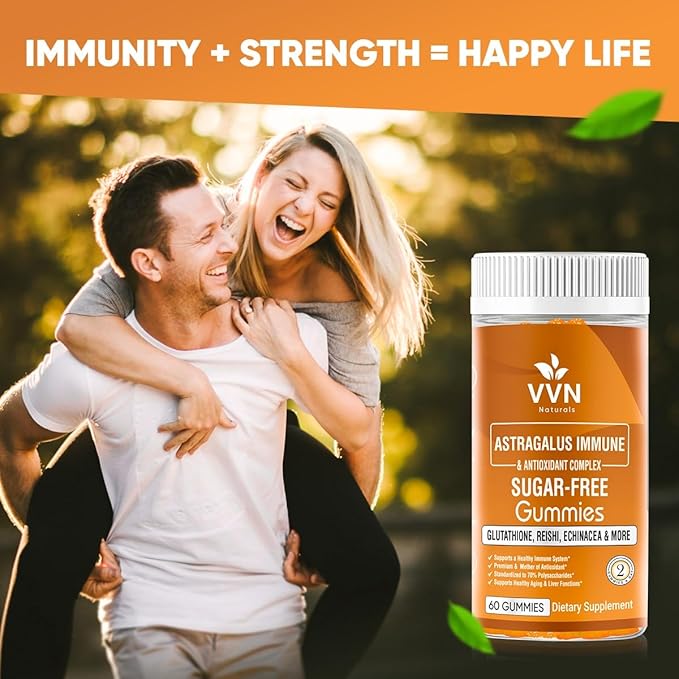 Sugar-Free Extra Strength Immune Support Supplement 2500mg Astragalus 20:1 Extract, 70% Polysaccharides, 60 ct.