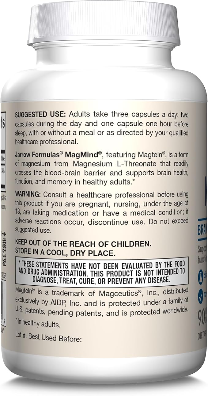 Jarrow Formulas MagMind Brain Health 90 Capsules, 30 Day 12