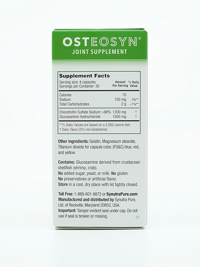 OSTEOSYN® by Synutra Pure CHONDROITIN 1200+ 30-Day Servings 120 Capsules, 4-Capsule Serving $1.67