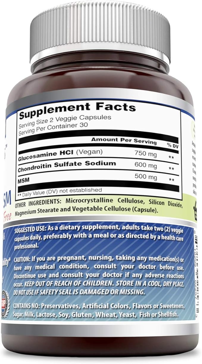 Amazing Formulas Glucosamine Chondroitin & MSM 60 Veggie