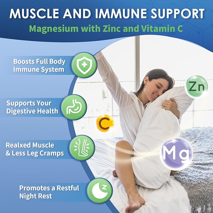 Magnesium Glycinate 500mg, Chelated Magnesium D3 for 120 Capsules