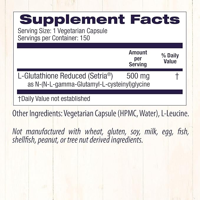 Healthy Origins L-Glutathione (Setria) Reduced, 500 mg 150 Veggie