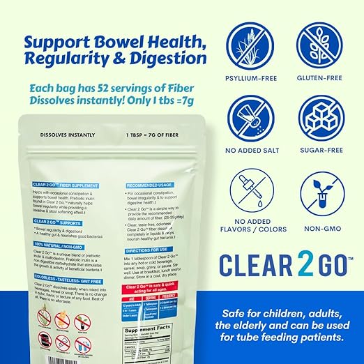 Clear 2 Go Prebiotic Inulin Fiber Supplement