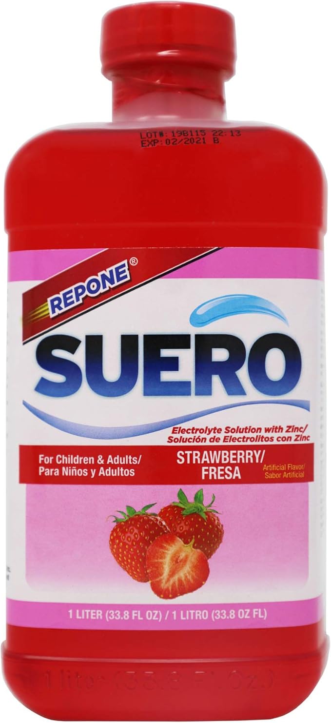 SUERO Electrolyte Solution with Zinc, Rehydrates, Restores Minerals and Nutrients, Strawberry Flavor, 33.8 Fl Oz (Pack of 2)
