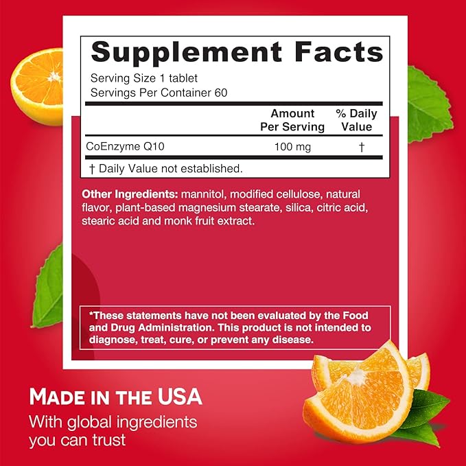 EZ Melts Dissolvable CoQ10 Supplement 100 2-Month Supply