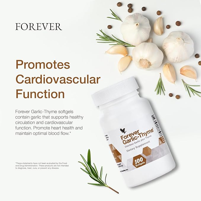 Forever Living - Forever Garlic-Thyme: Odorless 1000mg Garlic 90 Softgels