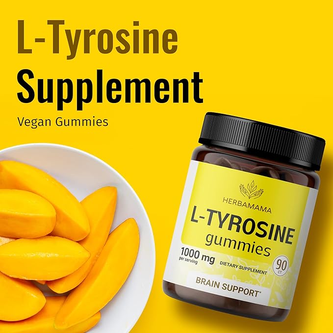 HERBAMAMA L Tyrosine Gummies 1000 mg 90 Chews