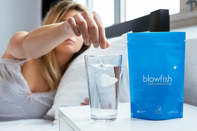 Blowfish for Hangovers - Fast Hangover Relief | FDA-Recognized Formulation - Guaranteed to Relieve Hangover Symptoms in 15 Minutes | Perfect for Weddings and Vacation Essentials | 20 Tablets