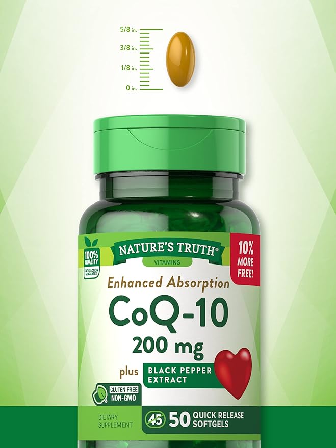 Nature's Truth CoQ10 200 mg Softgels 50 Count