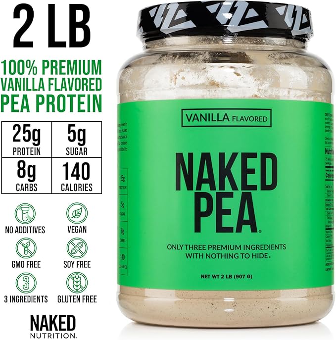 NAKED Vanilla Pea Protein Isolate from 3 Ingredients, 2LB