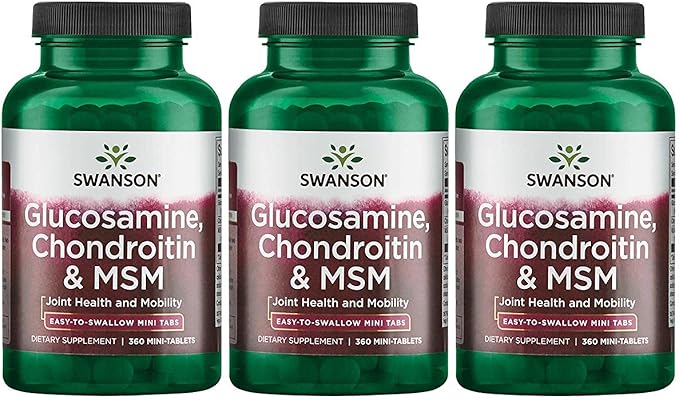 Swanson Mini-Tabs Glucosamine Chondroitin & Msm 750/600/300 Milligrams 360 Tabs 3 Pack