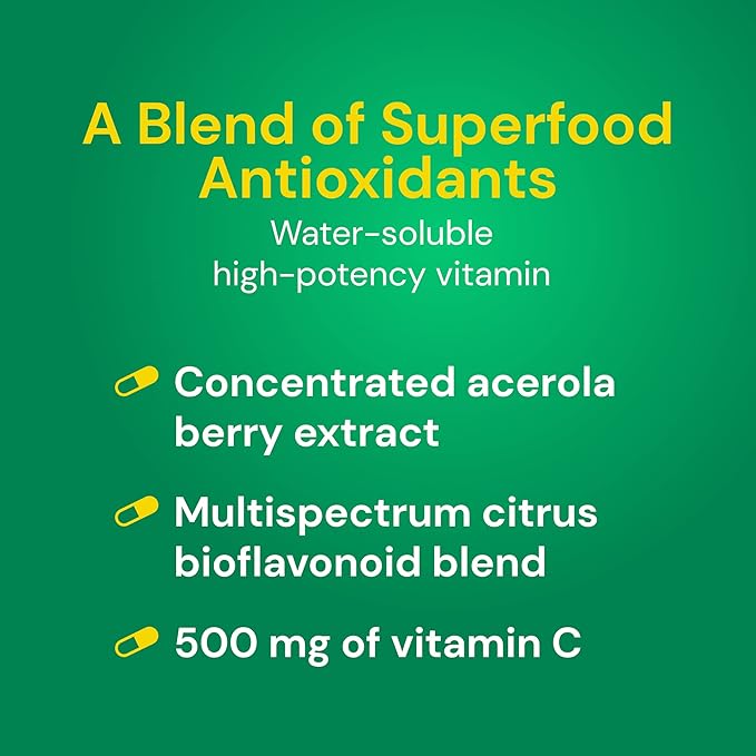 Country Life Acerola Vitamin C Complex, 500mg, Chewable 180 Wafers,