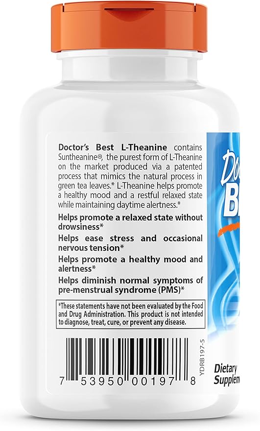 Doctor's Best L-Theanine Contains Suntheanine, Helps 150 mg (DRB-00197), 90 90 Count