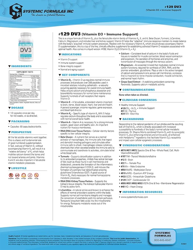 Systemic Formulas DV3 BioNutriment Vitamin D3