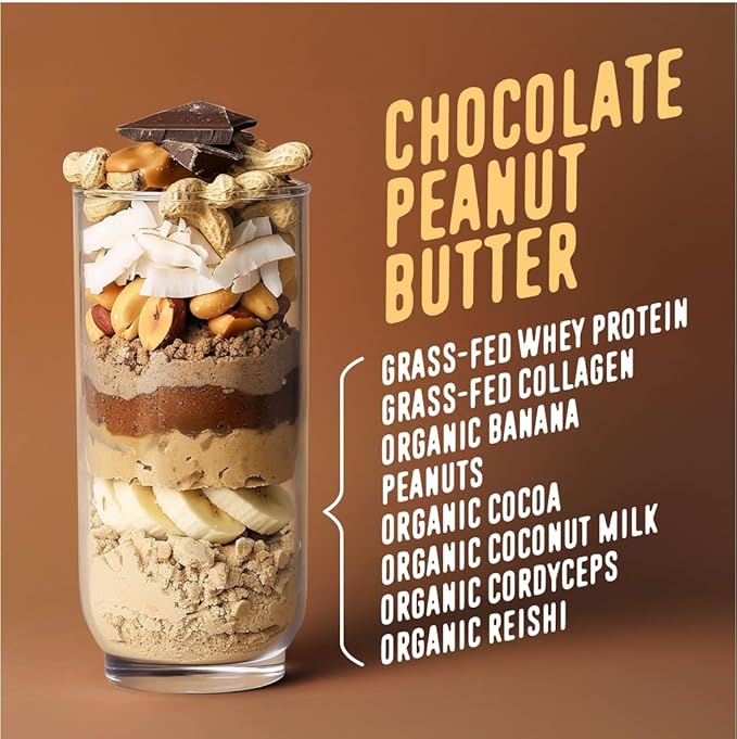 FlavCity Protein Powder Smoothie, Chocolate Peanut Butter 100% Grass-Fed (25g of (37.74 oz)