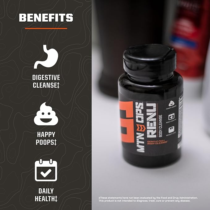 MTN OPS Renu Detox Cleanse, Full Body & Colon Cleanse Capsule Antioxidants Supplement, 30 Servings
