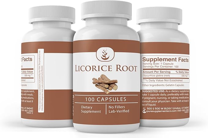 Pure Original Ingredients Licorice Root Extract (100 Capsules)
