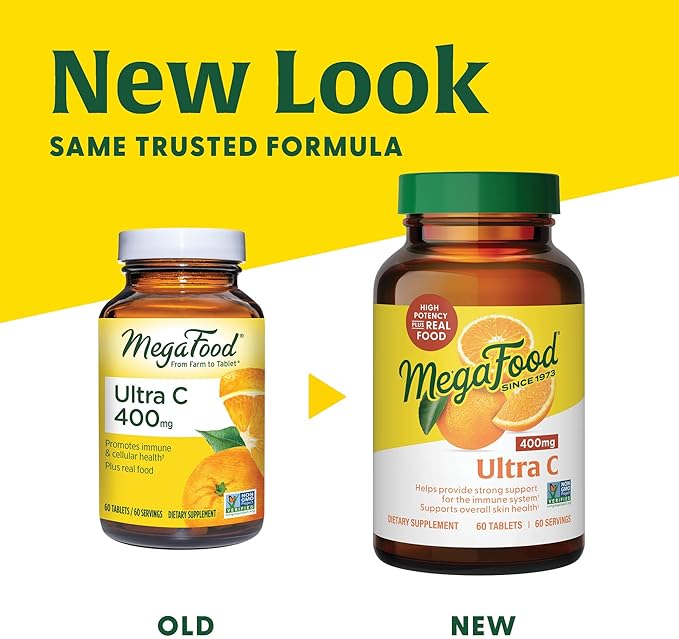 MegaFood Ultra C 400 mg 90 Tablets, 90 Servings