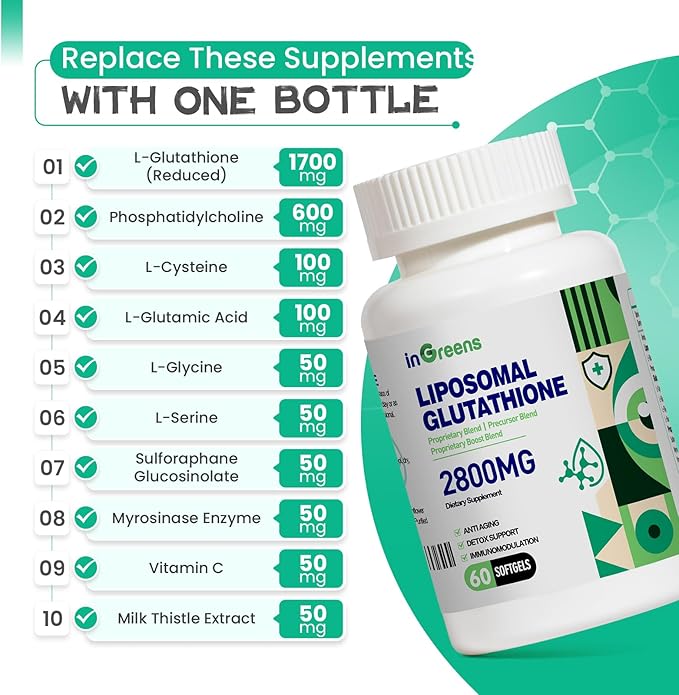2800 MG Liposomal Glutathione Supplement, Detoxifying