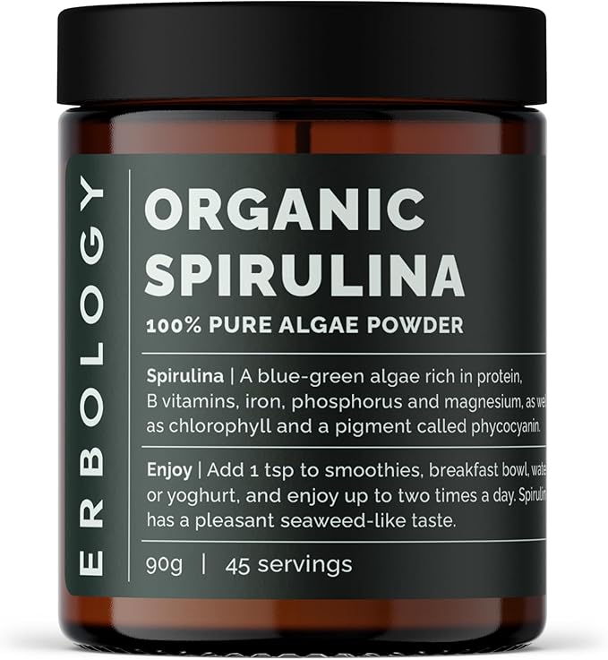 Erbology Organic Spirulina Powder 3.2 oz 45 Servings