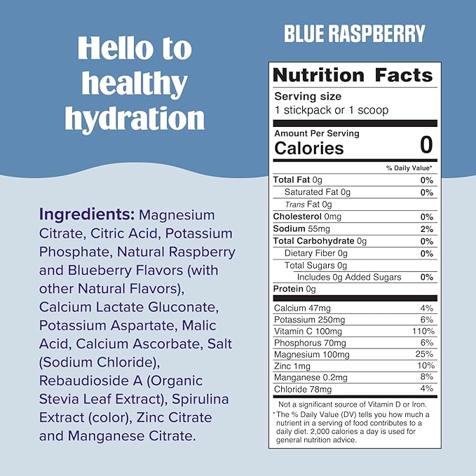 Ultima Replenisher Daily Electrolyte Powder Drink Mix – Blue Raspberry, 90 Servings – Hydration Powder with 6 Electrolytes and Minerals – Keto Friendly, Vegan, Non-GMO and Sugar-Free