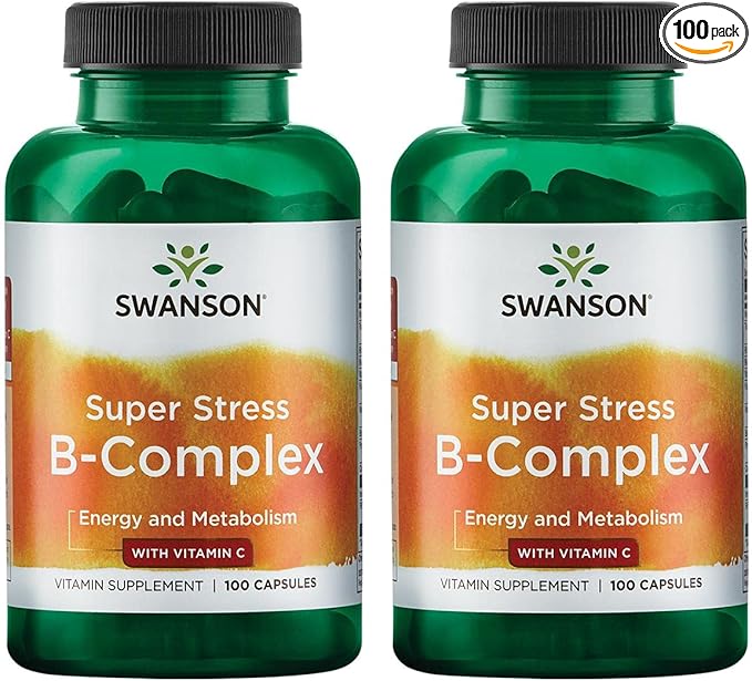Swanson Vitamin B-Complex w/Vitamin C (100 Capsules) (2 Pack)