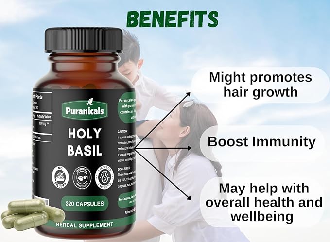 Holy Basil Premium 320 Capsules Non 600 mg 100% Pure