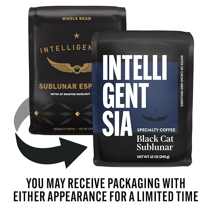 Intelligentsia Coffee, Dark Roast Whole Bean Coffee - Black Cat Sublunar 12 Ounce Bag