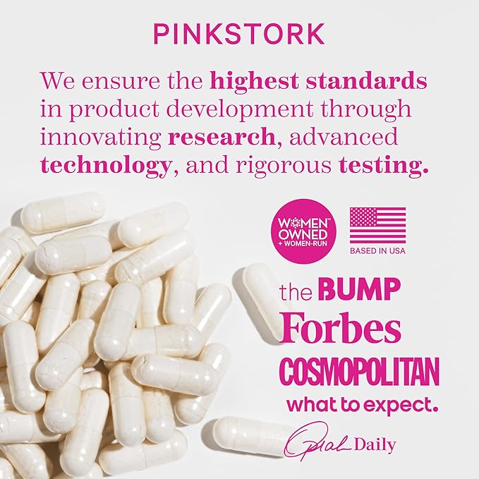 Pink Stork Myo-Inositol & D-Chiro Inositol Supplement - Hormonal Balance for Women - Ovarian Support - 40:1 Ratio - Fertility Supplements for Women - 90 Capsules, 1 Month Supply