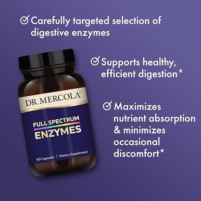 Dr. Mercola Full Spectrum Enzymes, 30 (90 Capsules),