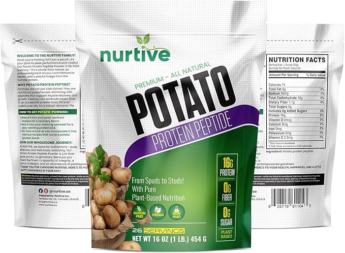 Potato Protein Peptide Powder 26 Servings (16 oz 454g)