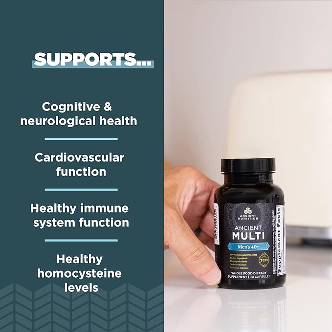 Multivitamin for Men by Ancient Nutrition, 40+ Once 90 ct, K2, Supports