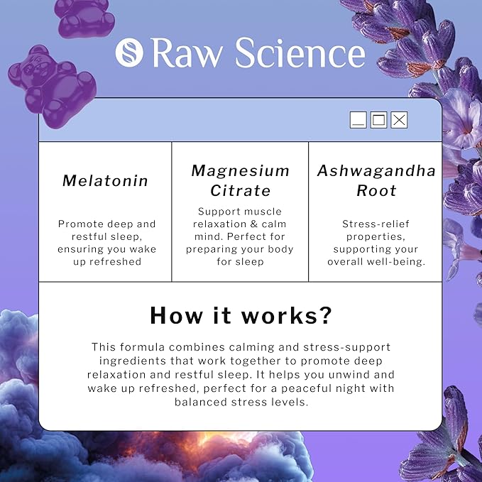 Melatonin Gummies - Supplement for Adults with Melatonin 10mg, Ashwagandha, Magnesium, Vitamin B6, Calcium - Calm, Relax & Support: Inositol, L-Theanine, GABA, 5HTP, Lemon Balm, 60 gummies