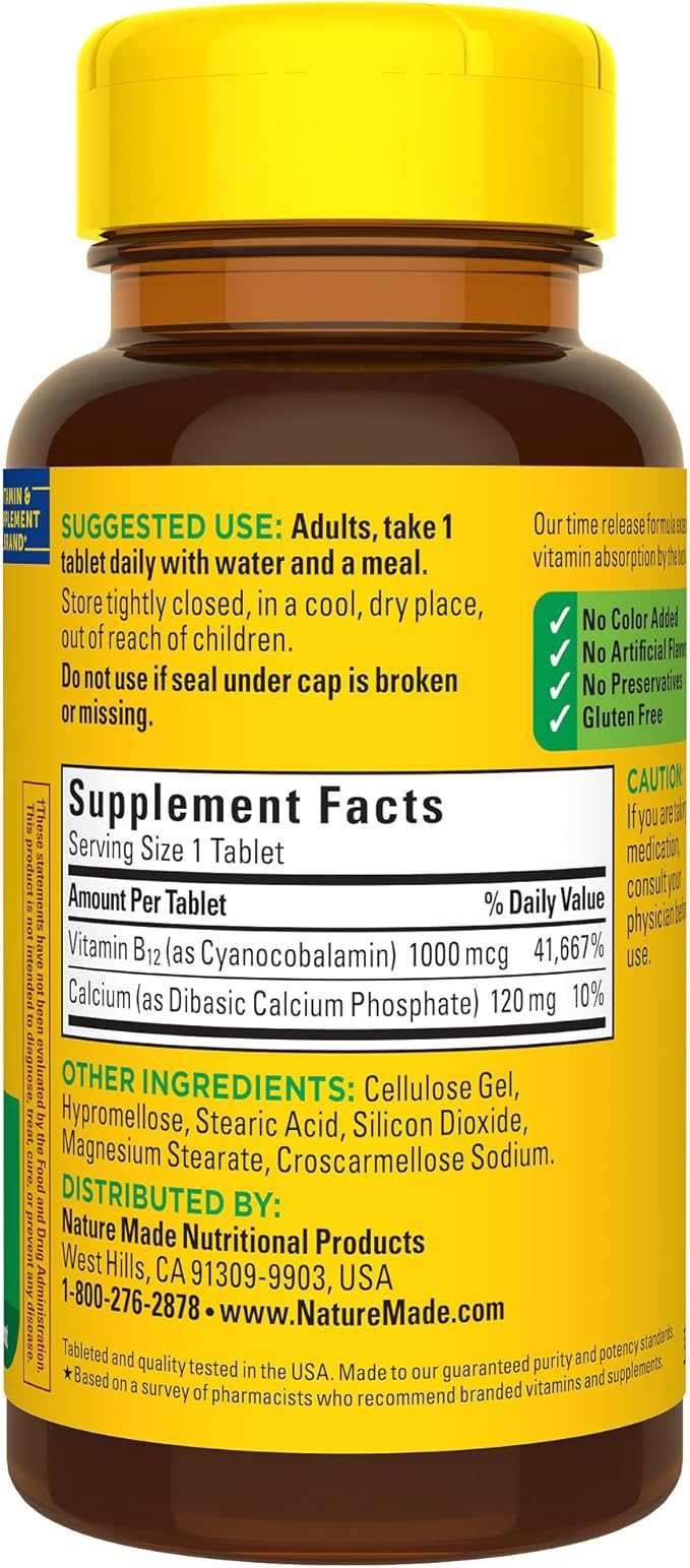Nature Made Vitamin B12 1000 mcg, 75 Time 75 Day