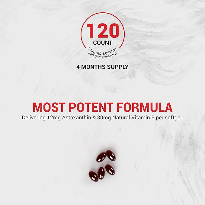Naturalis New Zealand Astaxanthin (12mg) 120 Softgels (4 Month