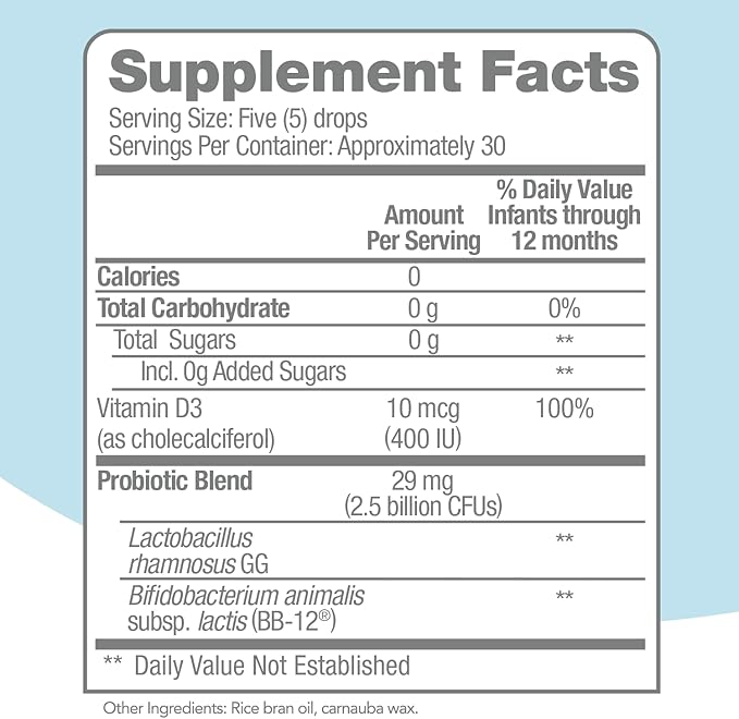 Culturelle Baby Probiotic Drops + Vitamin 0-12 Months, 30 Day 9ml
