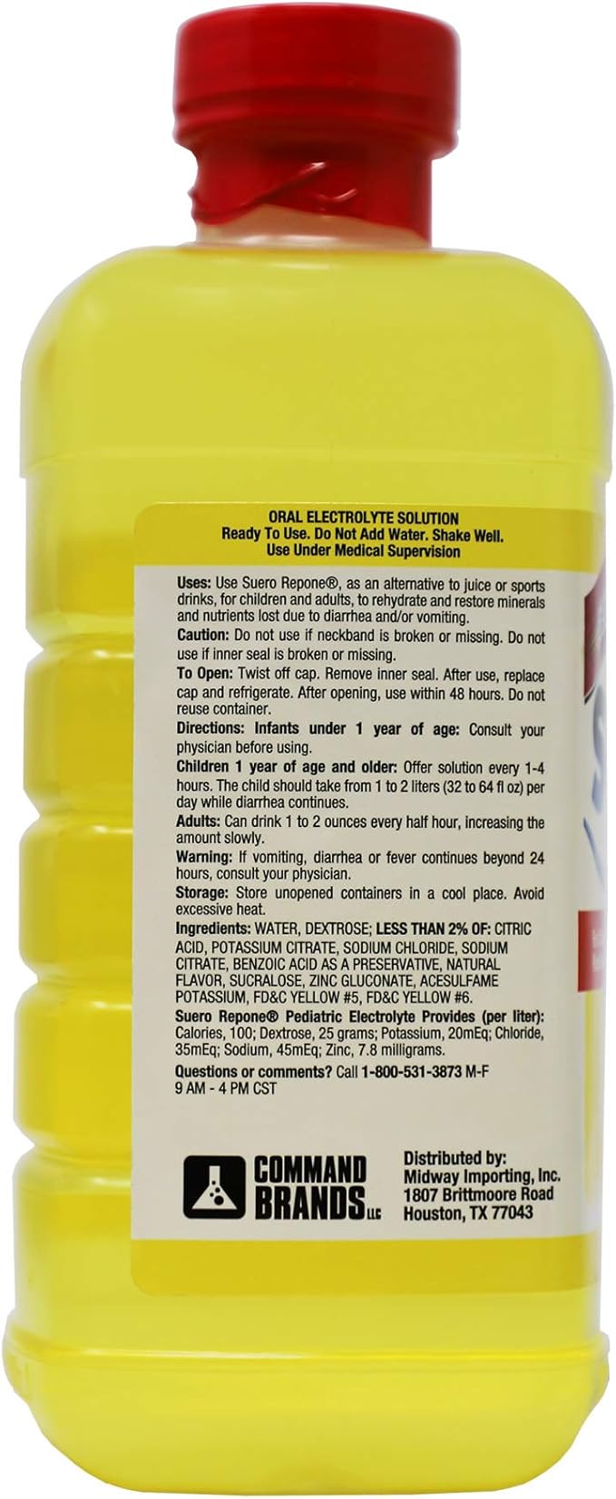 SUERO Electrolyte Solution with Zinc, Rehydrates, Restores Minerals and Nutrients, Pineapple Flavor, 33.8 Fl Oz (Pack of 2)