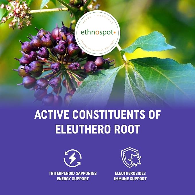 Full Spectrum Eleuthero Root Capsules 125 Vegan