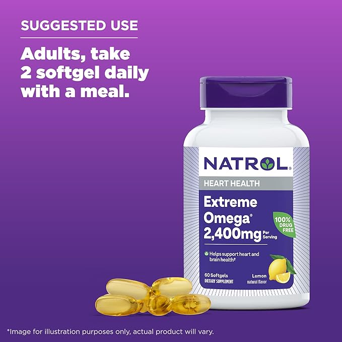 Natrol, Omega-3 Extreme Softgels, Heart Health 60 Count