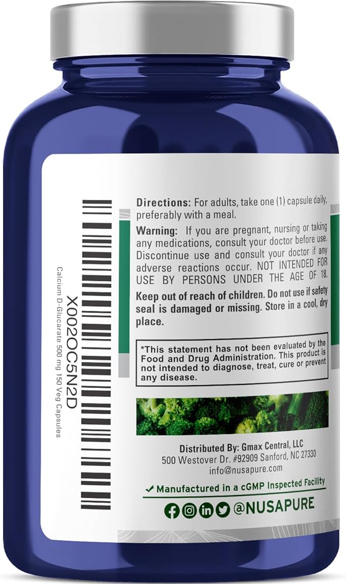 NusaPure Calcium D-Glucarate 500 mg 150