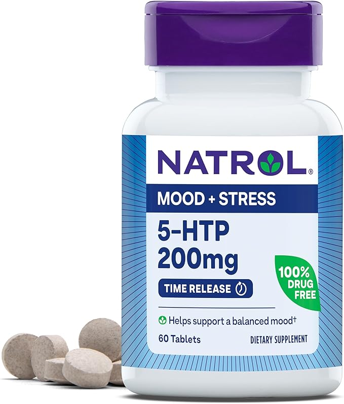 Natrol 5-HTP 200mg, Dietary Supplement Helps 60 Time 60 Day