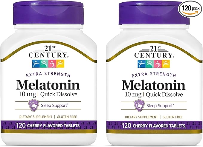 21st Century, Melatonin Quick Dissolve Tablets 10 mg, 120 Count 2)