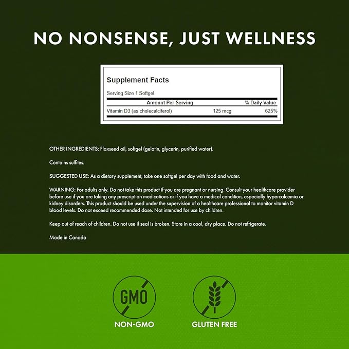 Swanson Vitamin D3 - Vitamin Supplement Promoting Bone Health & Immune System Support - Natural Support for Calcium Distribution & Absorption - (250 Softgels)