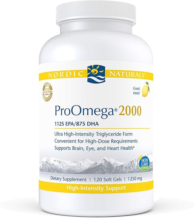 Nordic Naturals ProOmega 2000, Lemon Flavor 120 Soft 2150 mg Omega-3 - 60 Servings