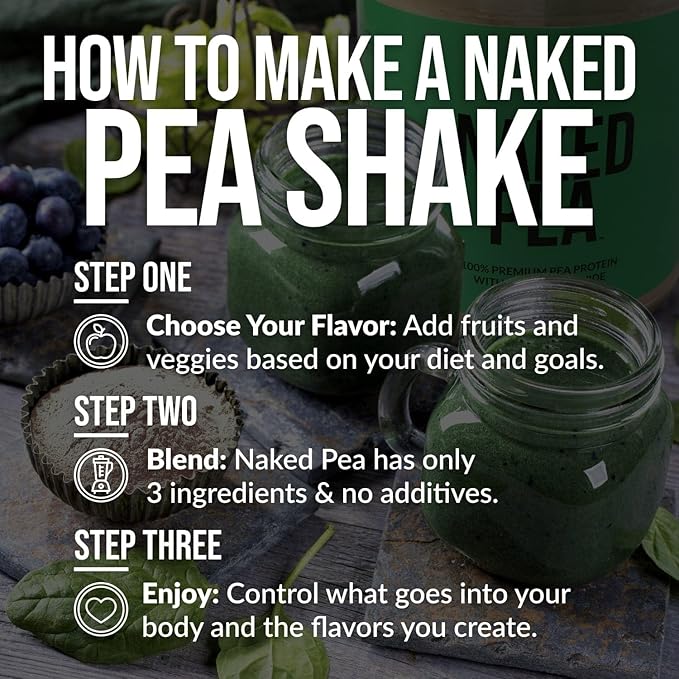 NAKED Vanilla Pea Protein Isolate from 3 Ingredients, 2LB