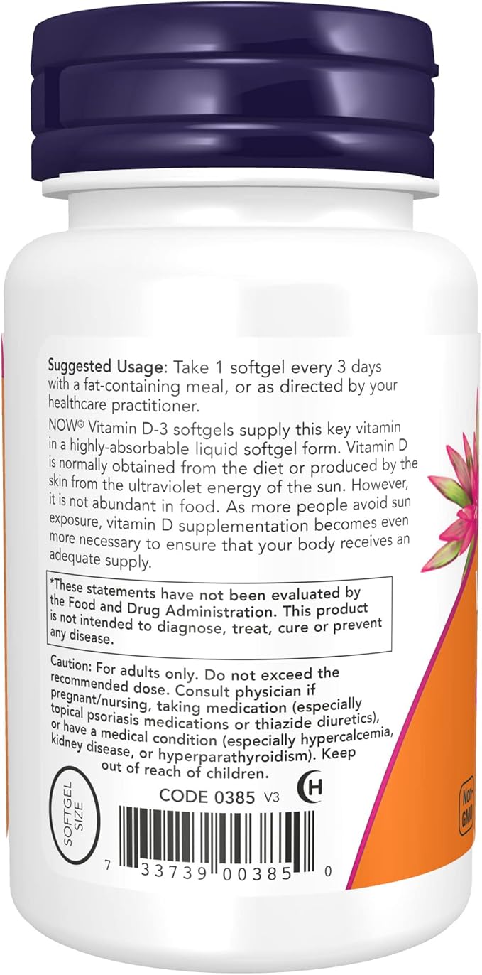 NOW Supplements, Vitamin D-3 10,000 IU 240 Softgels