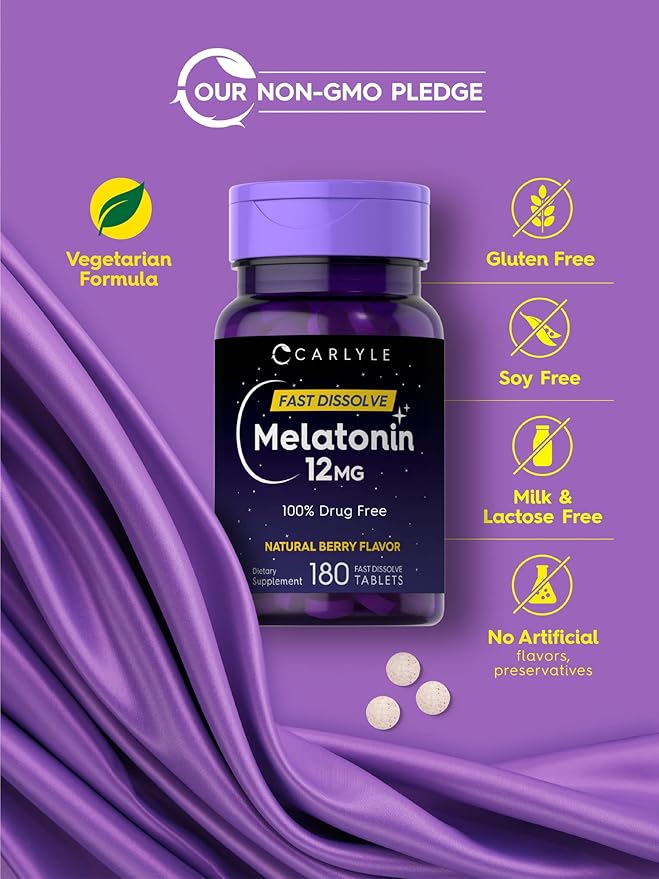 Carlyle Melatonin 12 mg Fast Dissolve 180 Tablets
