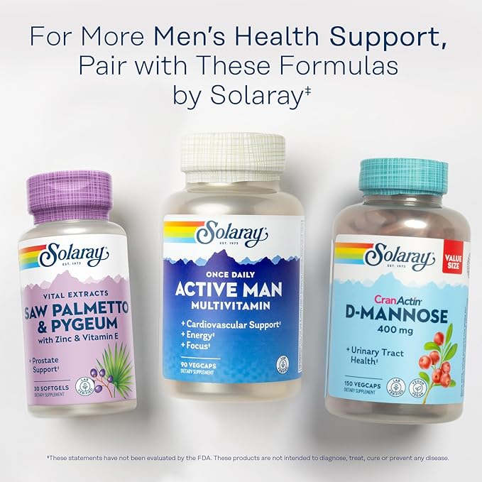 SOLARAY Saw Palmetto and Pygeum 60-Day Guarantee 30 Servings, 30 Softgels