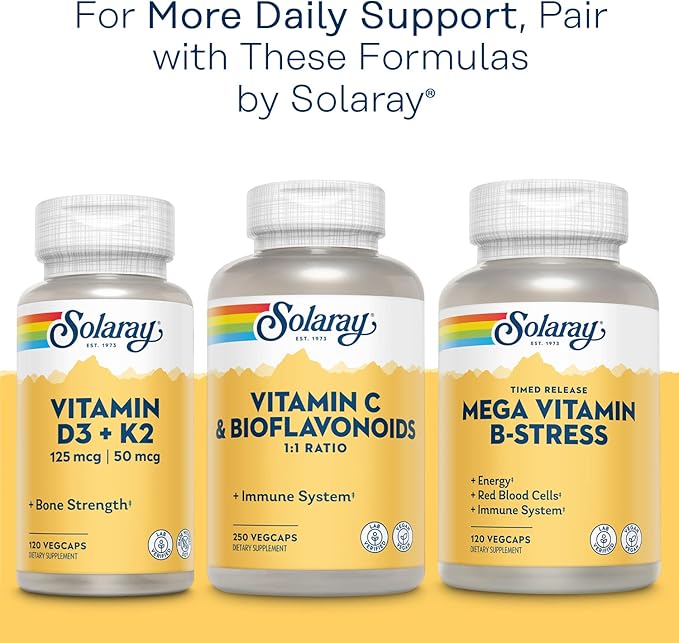 Solaray Calcium Magnesium Citrate 1:1 Ratio, 30 Serv, 180 VegCaps