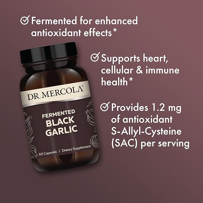 Dr. Mercola Fermented Black Garlic, 30 (60 Capsules),